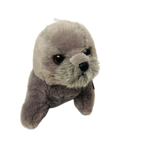 Aurora Eco-Friendly Plush Seal  Soft & Cuddly Gray Stuffed Animal With Adorable - Picture 1 of 7